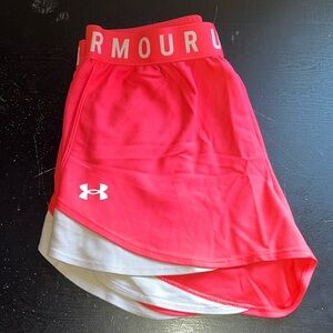 Under Armour Coral and White Athletic Shorts